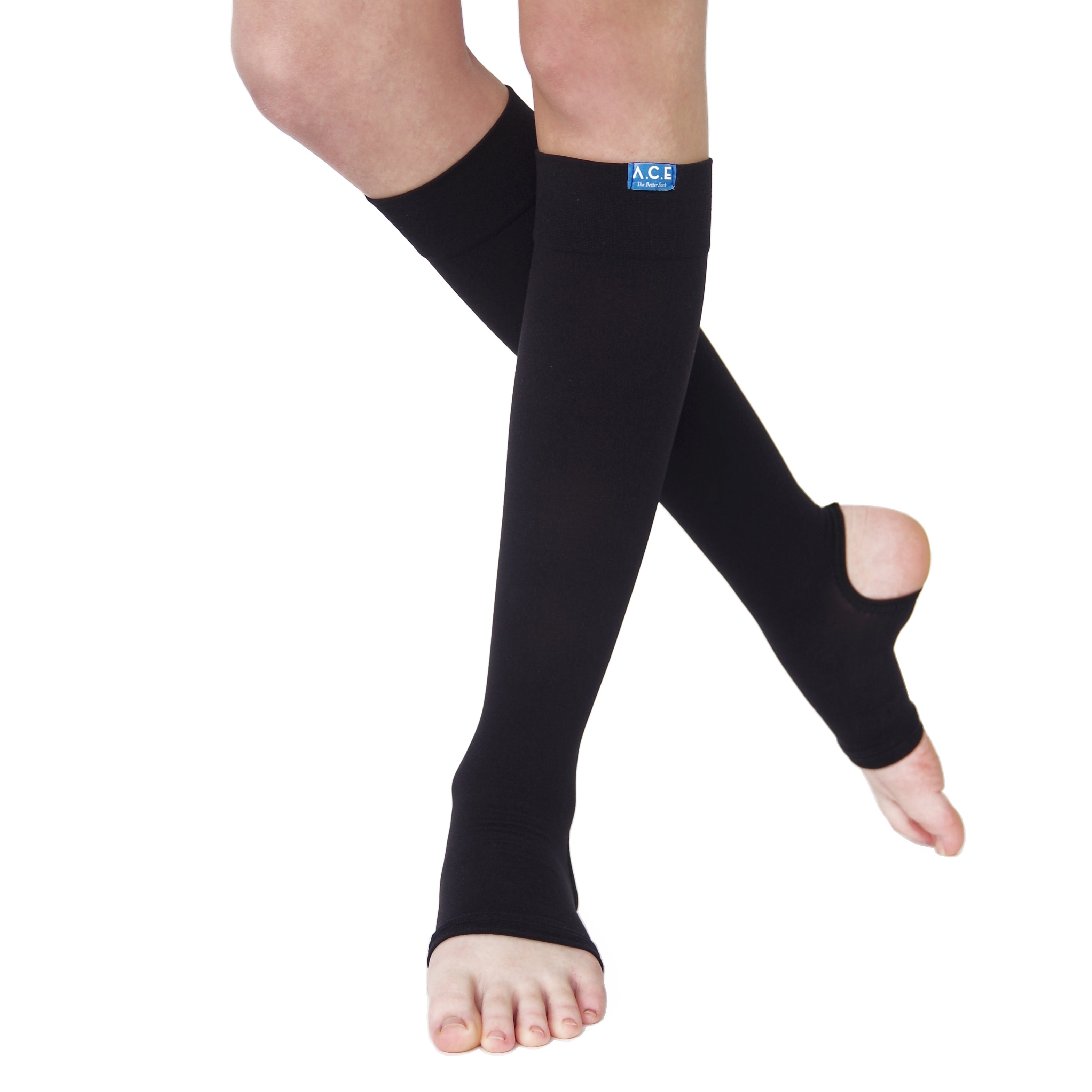 Black 15/20 MMGH Unisex Bamboo Blend Compression Stirrups A Comfort Place